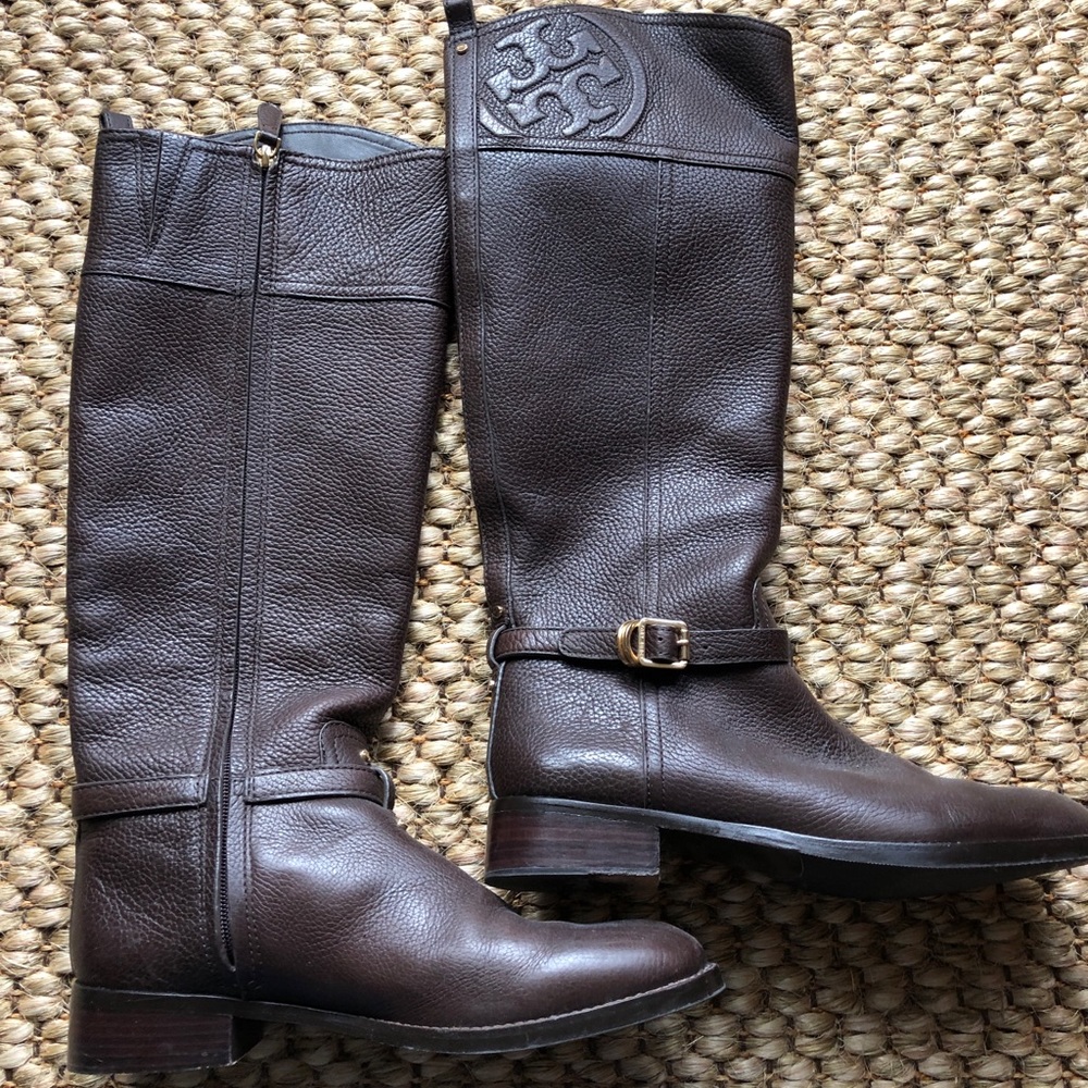 Tory Burch brown riding boots